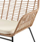 Manhattan Comfort Antibes 2.0 Steel Rattan 4-Piece Patio Conversation Set With Cushions In Cream