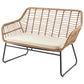 Manhattan Comfort Antibes 2.0 Steel Rattan 4-Piece Patio Conversation Set With Cushions In Cream