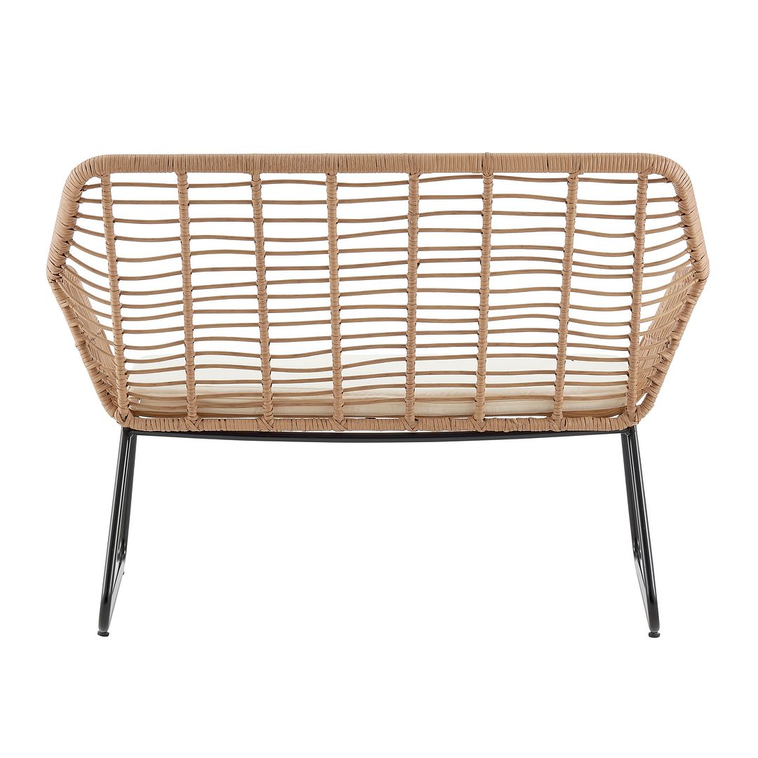Manhattan Comfort Antibes 2.0 Steel Rattan 4-Piece Patio Conversation Set With Cushions In Cream