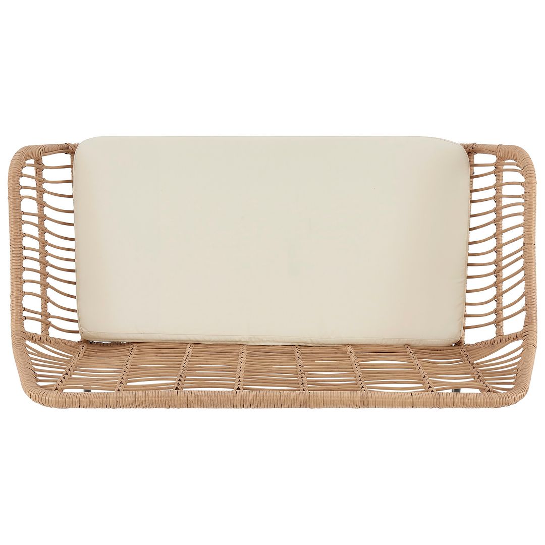 Manhattan Comfort Antibes 2.0 Steel Rattan 4-Piece Patio Conversation Set With Cushions In Cream