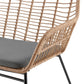 Manhattan Comfort Antibes 2.0 Steel Rattan 4-Piece Patio Conversation Set With Cushions In Gray