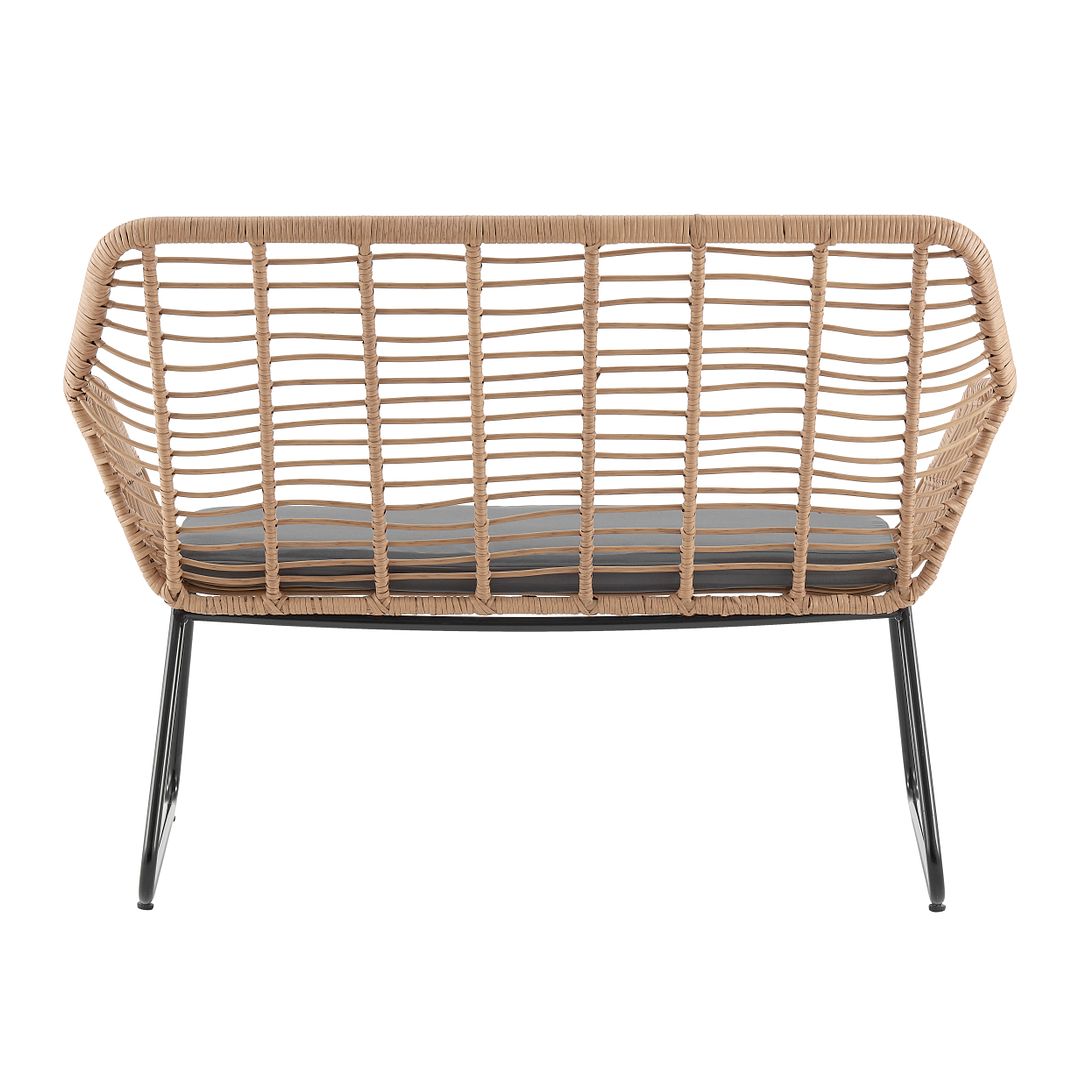 Manhattan Comfort Antibes 2.0 Steel Rattan 4-Piece Patio Conversation Set With Cushions In Gray