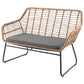 Manhattan Comfort Antibes 2.0 Steel Rattan 4-Piece Patio Conversation Set With Cushions In Gray