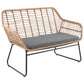 Manhattan Comfort Antibes 2.0 Steel Rattan 4-Piece Patio Conversation Set With Cushions In Gray