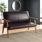 Manhattan Comfort Arch Duke 51" Black & Amber Faux Leather 2-Seater Loveseat