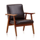 Manhattan Comfort ArchDuke Black & Amber Faux Leather Accent Chairs In A Set Of 2