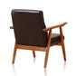 Manhattan Comfort ArchDuke Black & Amber Faux Leather Accent Chairs In A Set Of 2