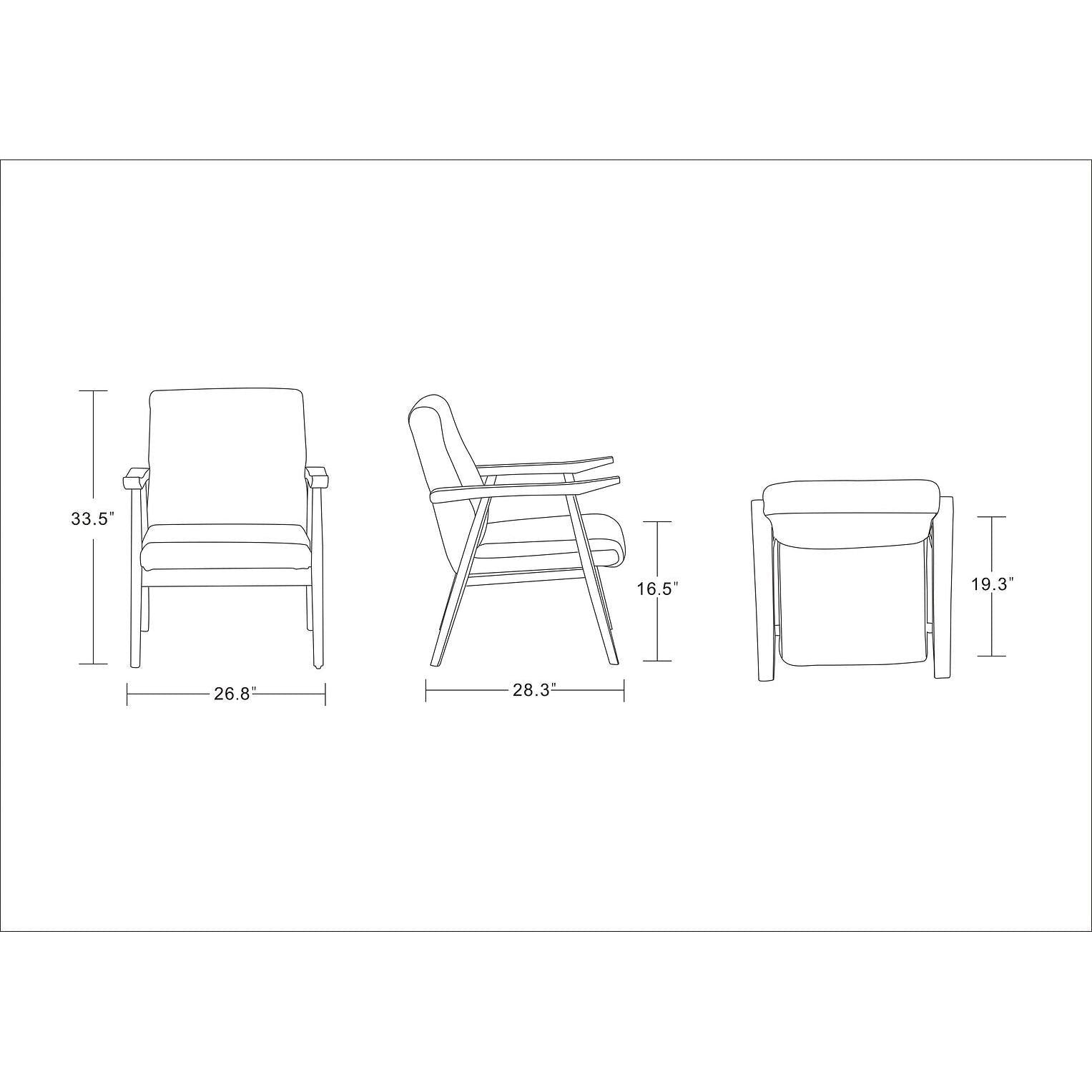 Manhattan Comfort ArchDuke Black & Amber Faux Leather Accent Chairs In A Set Of 2