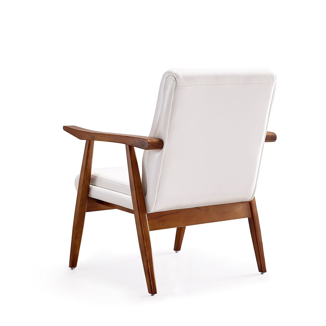 Manhattan Comfort ArchDuke White & Amber Faux Leather Accent Chair
