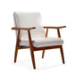 Manhattan Comfort ArchDuke White & Amber Faux Leather Accent Chairs In A Set Of 2
