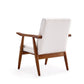 Manhattan Comfort ArchDuke White & Amber Faux Leather Accent Chairs In A Set Of 2