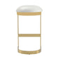 Manhattan Comfort Aura 29" White & Polished Brass Stainless Steel Bar Stool