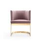 Manhattan Comfort Aura Blush & Polished Brass Velvet Dining Chair