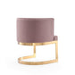 Manhattan Comfort Aura Blush & Polished Brass Velvet Dining Chair