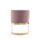 Manhattan Comfort Aura Blush & Polished Brass Velvet Dining Chair