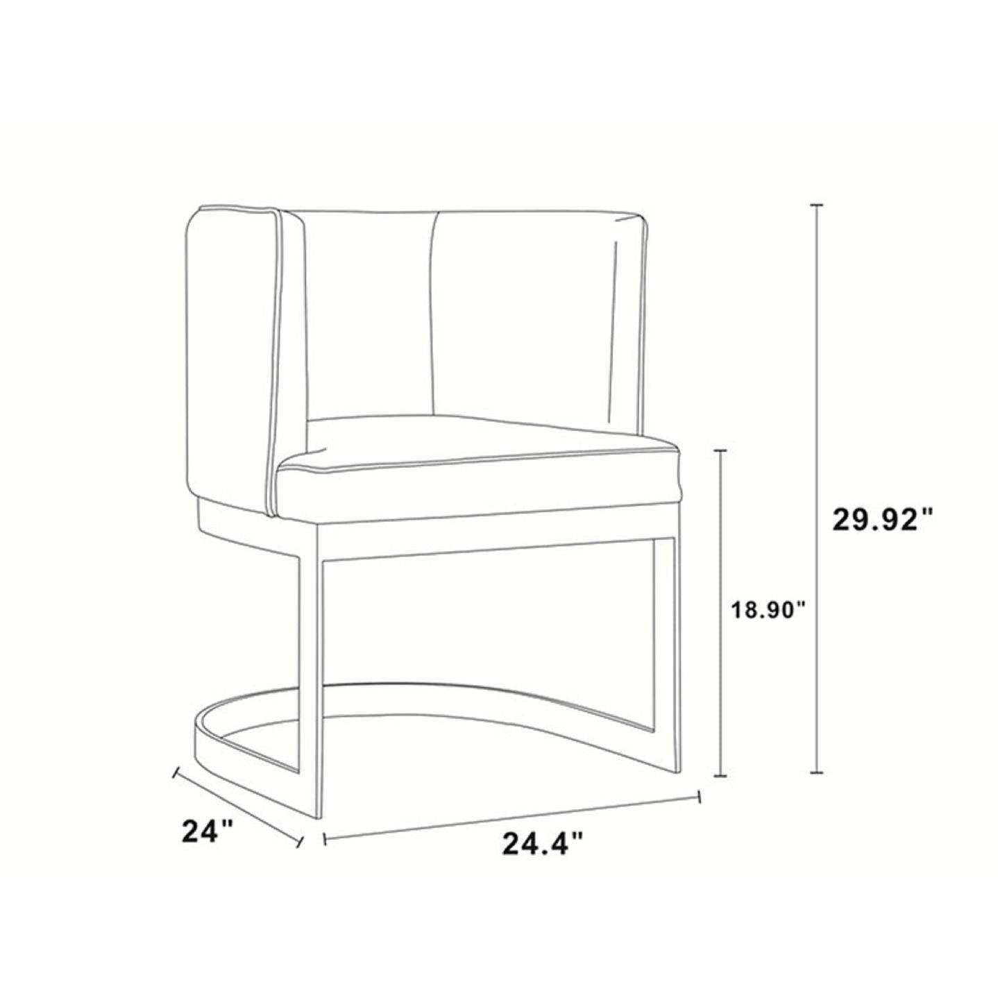 Manhattan Comfort Aura Blush & Polished Brass Velvet Dining Chair