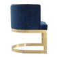 Manhattan Comfort Aura Royal Blue & Polished Brass Velvet Dining Chair