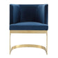 Manhattan Comfort Aura Royal Blue & Polished Brass Velvet Dining Chair