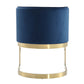 Manhattan Comfort Aura Royal Blue & Polished Brass Velvet Dining Chair