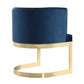 Manhattan Comfort Aura Royal Blue & Polished Brass Velvet Dining Chair