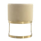 Manhattan Comfort Aura Sand & Polished Brass Velvet Dining Chair