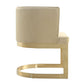 Manhattan Comfort Aura Sand & Polished Brass Velvet Dining Chair