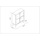 Manhattan Comfort Avesta 45" High Double Cabinet With Funky Colorful Design & Solid Wood Legs