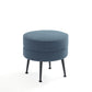 Manhattan Comfort Bailey Mid-Century Modern Woven Polyester Blend Upholstered Ottoman In Blue With Black Feet