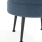 Manhattan Comfort Bailey Mid-Century Modern Woven Polyester Blend Upholstered Ottoman In Blue With Black Feet - Set Of 2
