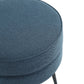 Manhattan Comfort Bailey Mid-Century Modern Woven Polyester Blend Upholstered Ottoman In Blue With Black Feet - Set Of 2