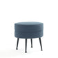 Manhattan Comfort Bailey Mid-Century Modern Woven Polyester Blend Upholstered Ottoman In Blue With Black Feet