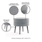 Manhattan Comfort Bailey Mid-Century Modern Woven Polyester Blend Upholstered Ottoman In Grey With Black Feet