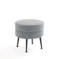 Manhattan Comfort Bailey Mid-Century Modern Woven Polyester Blend Upholstered Ottoman In Grey With Black Feet