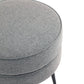 Manhattan Comfort Bailey Mid-Century Modern Woven Polyester Blend Upholstered Ottoman In Grey With Black Feet -Set Of 2