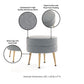 Manhattan Comfort Bailey Mid-Century Modern Woven Polyester Blend Upholstered Ottoman In Grey With Gold Feet - Set Of 2
