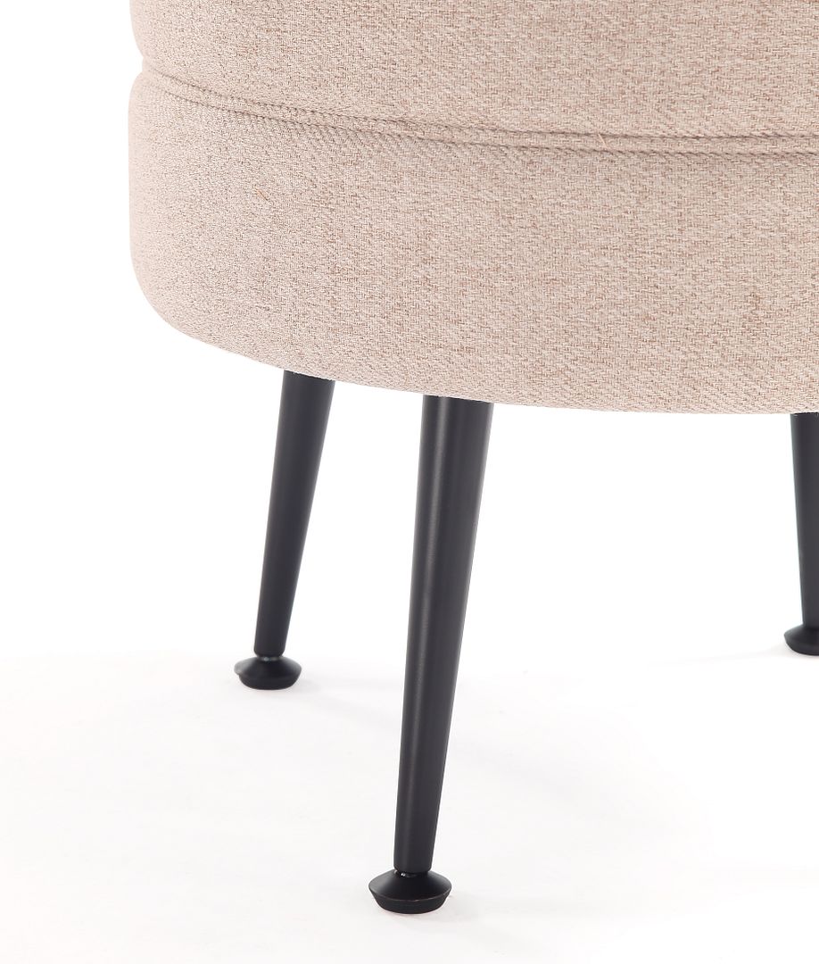 Manhattan Comfort Bailey Mid-Century Modern Woven Polyester Blend Upholstered Ottoman In Multicolor With Black Feet - Set Of 4