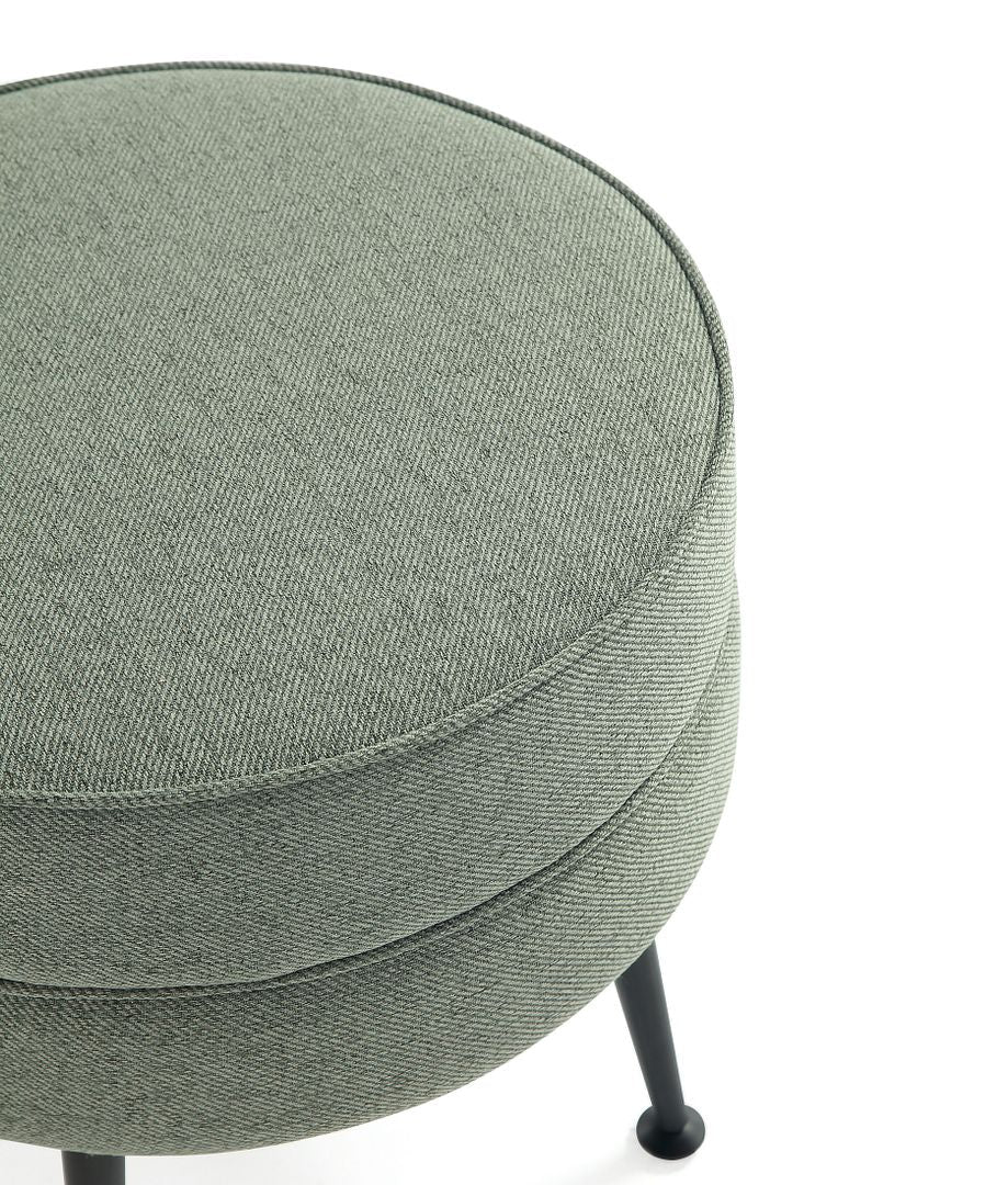 Manhattan Comfort Bailey Mid-Century Modern Woven Polyester Blend Upholstered Ottoman In Multicolor With Black Feet - Set Of 4