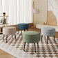 Manhattan Comfort Bailey Mid-Century Modern Woven Polyester Blend Upholstered Ottoman In Multicolor With Black Feet - Set Of 4