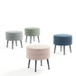 Manhattan Comfort Bailey Mid-Century Modern Woven Polyester Blend Upholstered Ottoman In Multicolor With Black Feet - Set Of 4