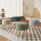 Manhattan Comfort Bailey Mid-Century Modern Woven Polyester Blend Upholstered Ottoman In Multicolor With Gold Feet - Set Of 4