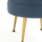 Manhattan Comfort Bailey Mid-Century Modern Woven Polyester Blend Upholstered Ottoman In Multicolor With Gold Feet - Set Of 4