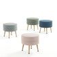 Manhattan Comfort Bailey Mid-Century Modern Woven Polyester Blend Upholstered Ottoman In Multicolor With Gold Feet - Set Of 4