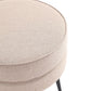 Manhattan Comfort Bailey Mid-Century Modern Woven Polyester Blend Upholstered Ottoman In Oatmeal With Black Feet