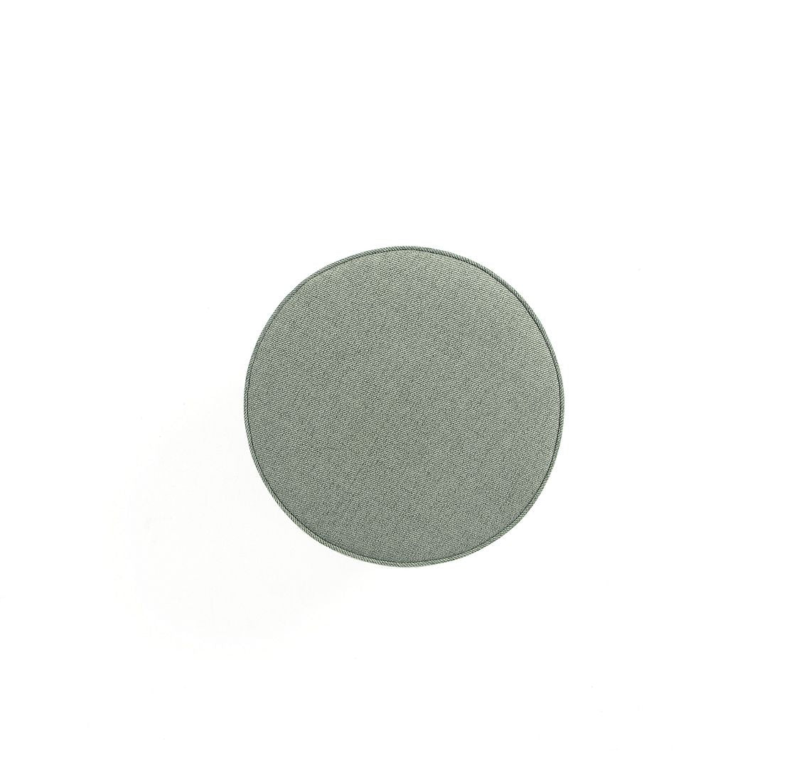 Manhattan Comfort Bailey Mid-Century Modern Woven Polyester Blend Upholstered Ottoman In Sage Green With Black Feet