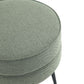 Manhattan Comfort Bailey Mid-Century Modern Woven Polyester Blend Upholstered Ottoman In Sage Green With Black Feet - Set Of 2