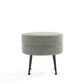 Manhattan Comfort Bailey Mid-Century Modern Woven Polyester Blend Upholstered Ottoman In Sage Green With Black Feet - Set Of 2