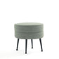 Manhattan Comfort Bailey Mid-Century Modern Woven Polyester Blend Upholstered Ottoman In Sage Green With Black Feet