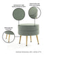 Manhattan Comfort Bailey Mid-Century Modern Woven Polyester Blend Upholstered Ottoman In Sage Green With Gold Feet - Set Of 2