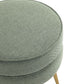 Manhattan Comfort Bailey Mid-Century Modern Woven Polyester Blend Upholstered Ottoman In Sage Green With Gold Feet - Set Of 2