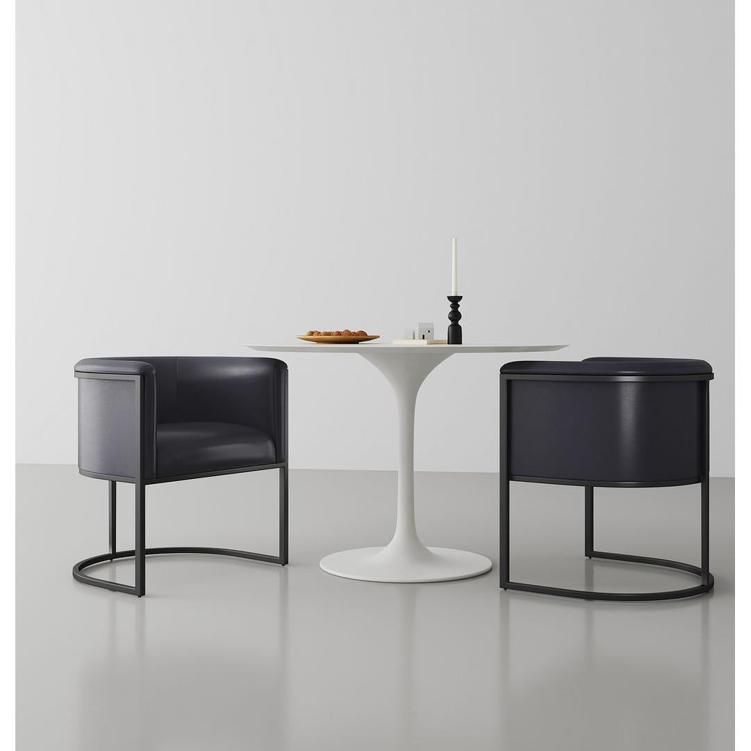 Manhattan Comfort Bali Black Faux Leather Dining Chair